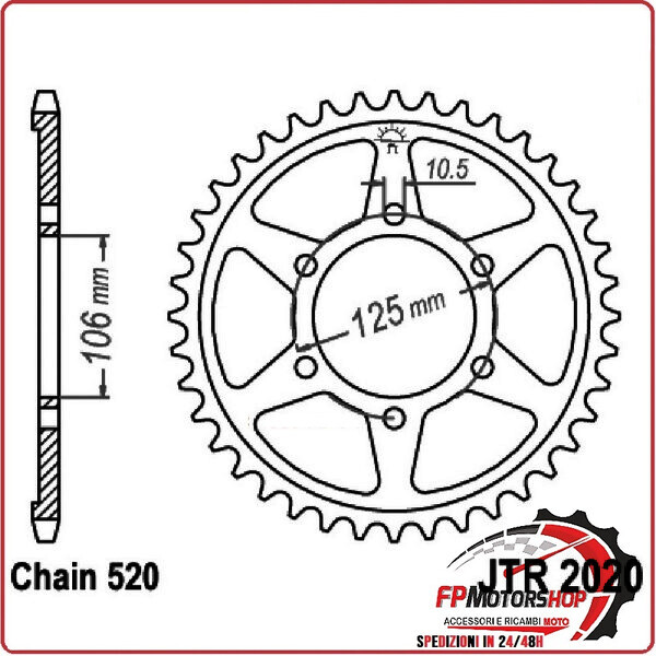 CORONA PER TRASMISSIONE MOTO JT 2020 Z51 JTR2020.51 TRIUMPH TIGER SPORT 660 21>