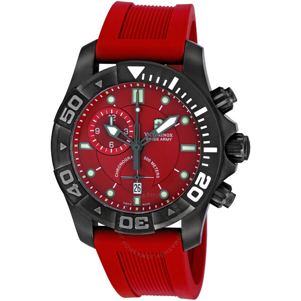 Pre-owned Victorinox Swiss Army Red Dial Dive Master 500 Men's Chronograph Watch 241422