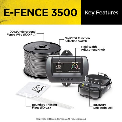 Dogtra E Fence 3500 Rechargeable In Ground Dog Containment System 500 ft.