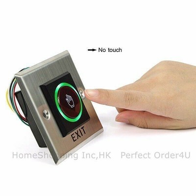 DC12V IR Touchless Door Exit Button IR NO-Touch Push Button Switch+LED Light USA