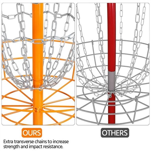 Portable Disc Golf Basket Flying Disc Golf Practice Basket Indoor/Outdoor Orange