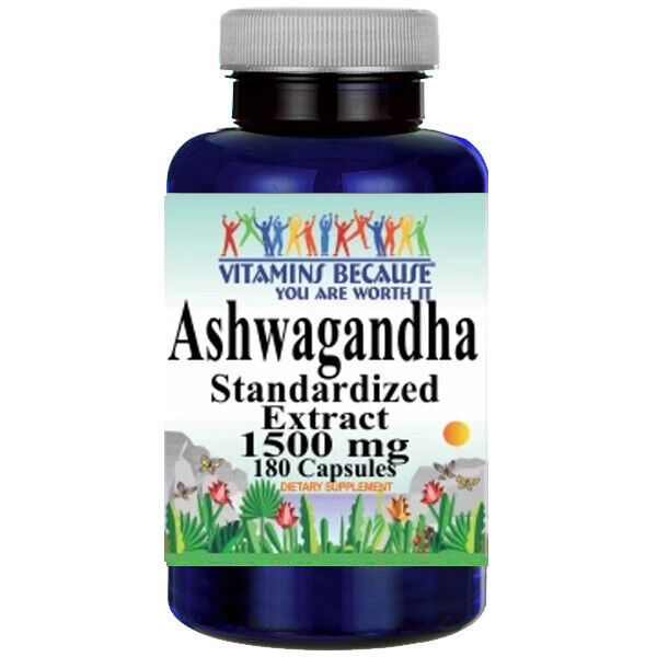 Ашваганда 1500 мг стандартизированный экстракт 180 капсул Withania Somnifera Withanolides