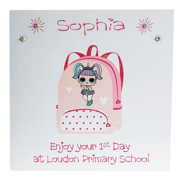 PERSONALISED LOL DOLL BACK TO SCHOOL CARD - Girls, Children's Good Luck Card