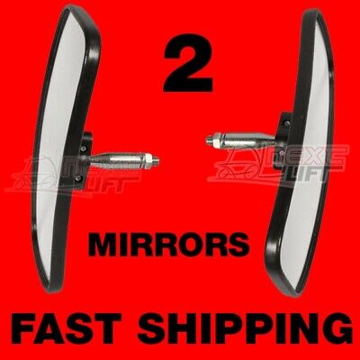 2 UNIVERSAL REARVIEW SIDE MIRROR FORKLIFT MIRRORS GOLFCART PAIR TWO 