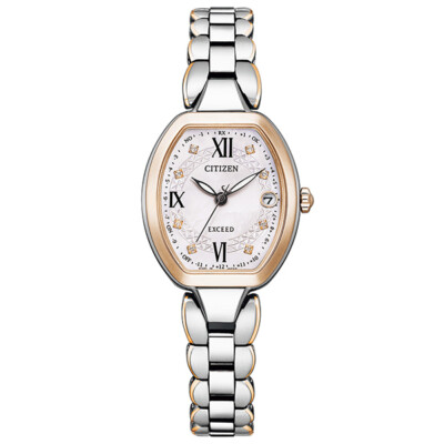 Pre-owned Citizen Exceed Es9484-55w Pink Happy Flight Diamond Women's Watch In Box