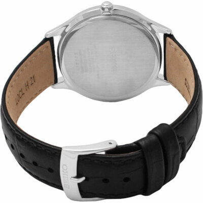 Pre-owned Seiko Quartz Sapphire Glass Black Dial Men's Watch Sgeh53p2