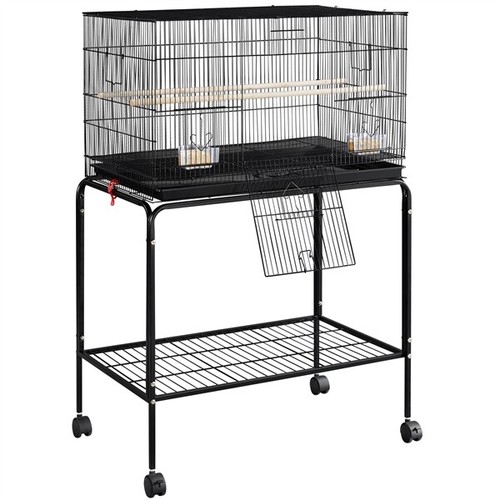 Rolling Black | Rectangle Parakeet Finch Canary Flight Bird Cage