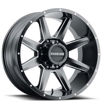 17x8.5'' Raceline Wheels 954M Stryker Satin Black Milled Off-Road Rims(4pcs)