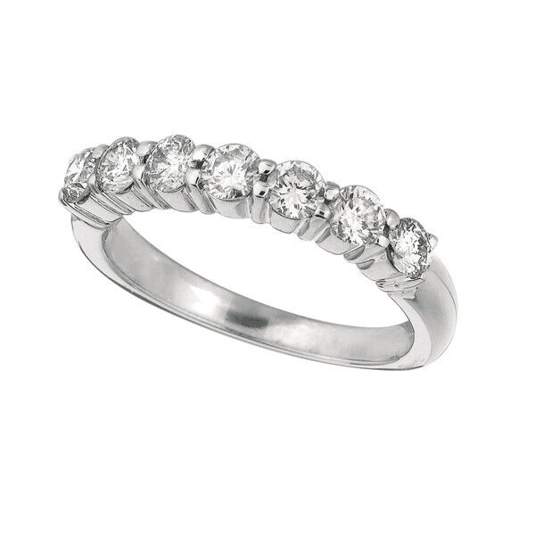 Pre-owned Morris 0.75 Carat Natural Diamond 7 Stone Ring Si 14k White Gold