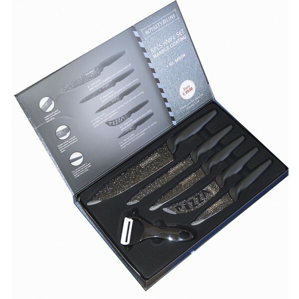 Set Servizio 6pz Coltelli Pelapatate Grafite Pietra Royality Line RL-mb5n