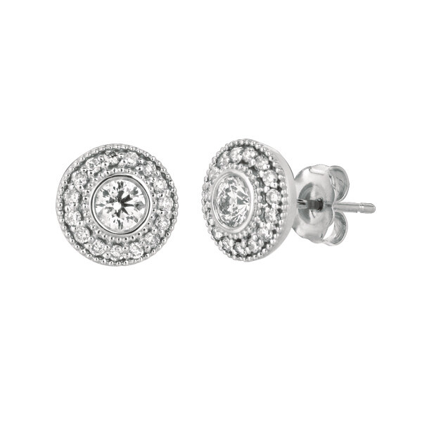 Pre-owned Morris 0.80 Carat Natural Diamond Earrings Si 14k White Gold