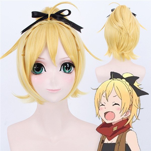 Rezero Felt Fluffy Straight Short With Ponytail Synthetic Anime