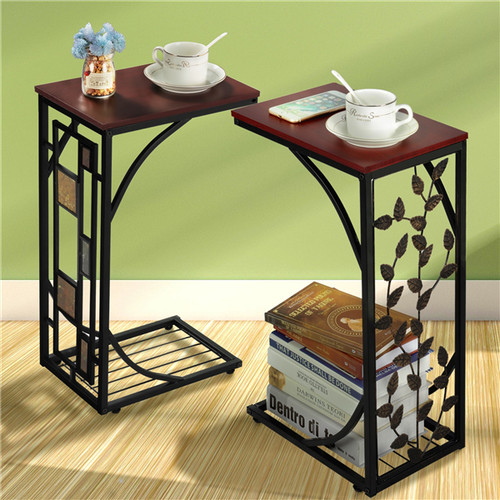 C Shaped End Table for Living Room Sofa Side Table Coffee Ta