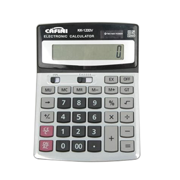 Calcolatrice Elettronico KK-1200V 12 Cifre Solare Batteria Scuola Ufficio dfh