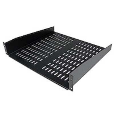 2U Rack Shelf - 16'' Deep - Steel - Vented Rack Shelf - Rack Mount Shelf - Server