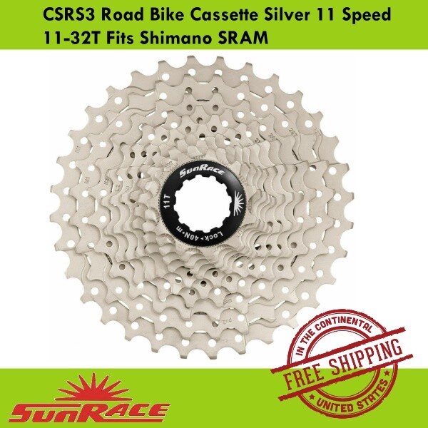 SunRace CSRS3 Road Bike Cassette Silver 11 Speed 11-32T Fits Shimano SRAM