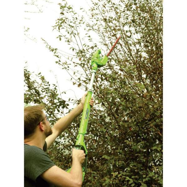 Electric Cordless Hedge Trimmer Greenwork Extended Reach Outdoor Power Equipment