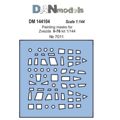 Painting Masks For Scale Kit 1:144 for Il-76, for Zvezda kit DAN Models 144104 