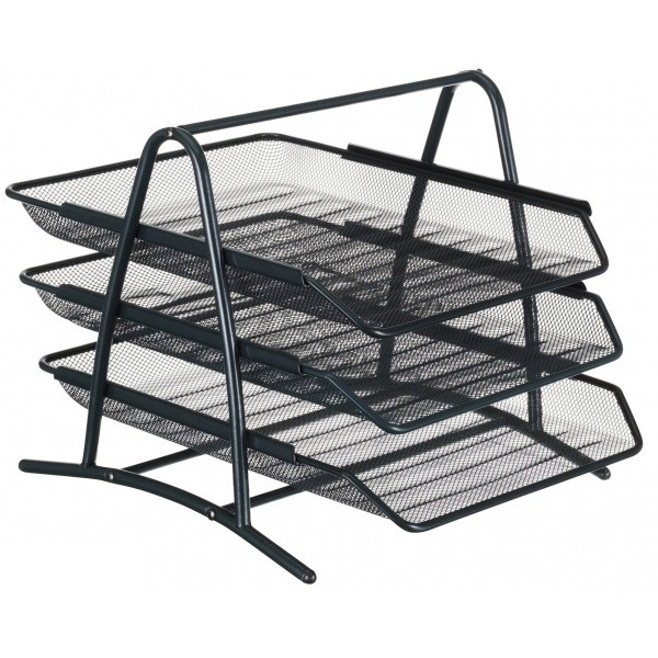 Portadocumenti Per Ufficio In Metallo 3 Ripiani Da Scrivania Vaschetta dfh