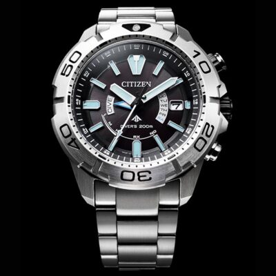 Pre-owned Citizen Promaster Marine Eco-drive As7141-60e Black Solar Men's Watch In Box