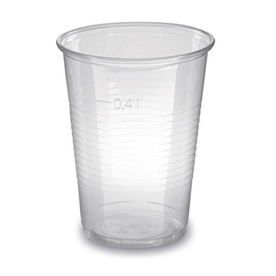 Trinkbecher Bierbecher Kaltgetränkebecher PP 400ml klar Ø=95mm - 50 Stück