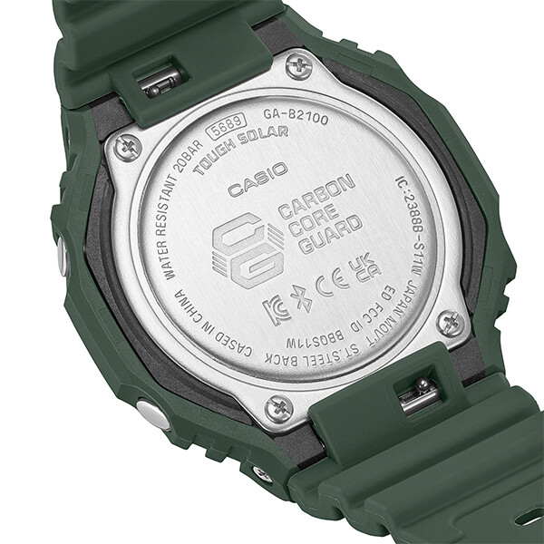 Pre-owned Casio G-shock Octagon Ga-b2100-3ajf Men's Watch Solar Bluetooth Green 2022