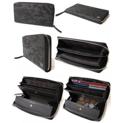 Pre-owned Porter Yoshida Wonder Cotton 342-03838 Green Long Wallet Round Fastener From Jp