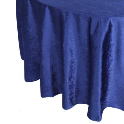 ROYAL BLUE 120" Round Premium Velvet Tablecloth Party Wedding Reception Linens