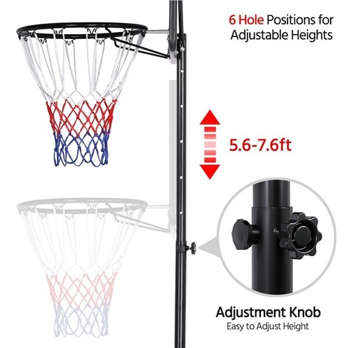 Basketball Hoop System Portable 7.2-9.2FT Height-Adjustable for Youth Outdoor