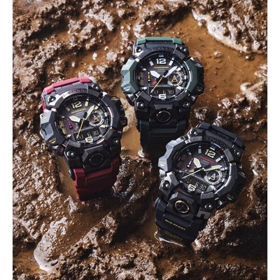 Pre-owned Casio G-shock Master Of Mudmaster Gwg-b1000-1a4jf Bluetooth-equipped Red