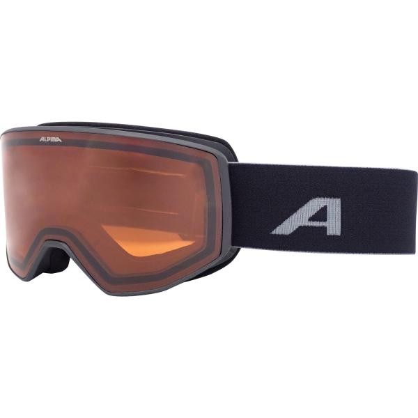 Alpina VENET black matt  orange Herren Damen Skibrille Kunststoff Mono Shield Sc