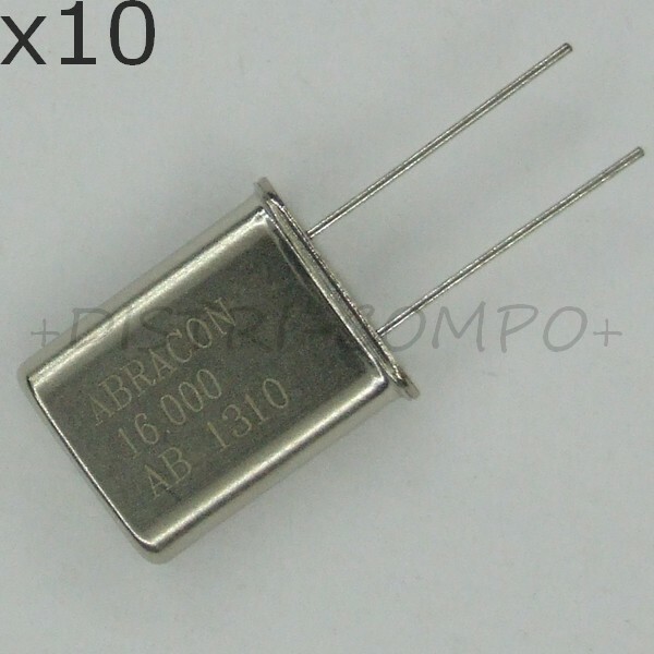 Quartz 16mhz Tol. Â±50ppm Stab. Â±100ppm 18pf 25ohm Hc-49/U Abracon (Lot De 10)