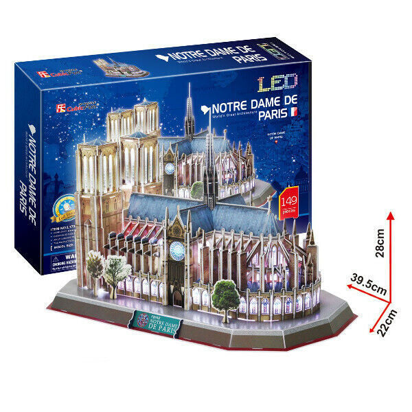 Cubic Fun - Rompecabezas 3D Notre Dame De Paris Francia con iluminación LED