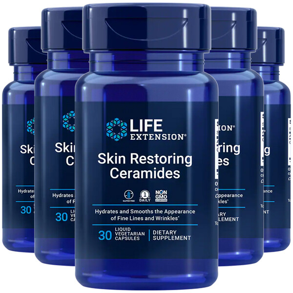 Керамиды, восстанавливающие кожу, 5X30 растительных капсул Life Extension phytoceramides
