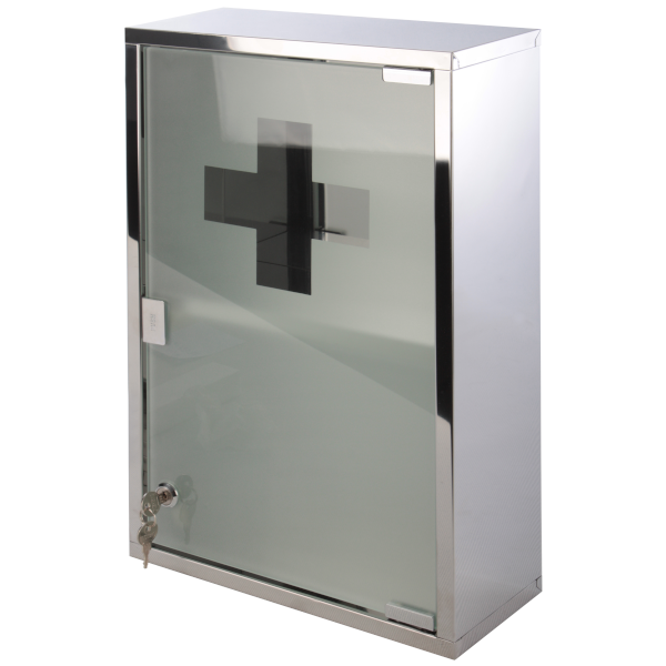 Edelstahl Medizinschrank 50 cm Medikamenten Schrank Arzneischrank Hausapotheke