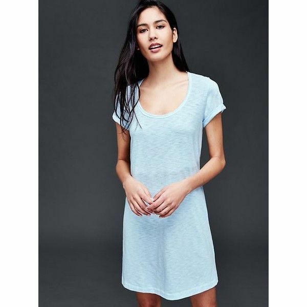 

Женское платье Gap Pacific Mist Slub с закатанными рукавами, размер, Синий