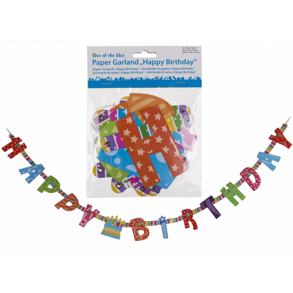 Papier Girlande Happy Birthday Geburstags Dekoration Party Deko Kindergeburstag
