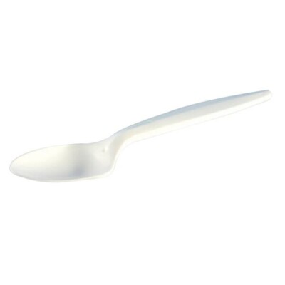 Piramide Medium Weight Teaspoon White, Polypropylene | 1000/Case