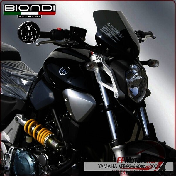 CUPOLINO PARABREZZA MOTO PER YAMAHA MT03 660 FUME DARK BIONDI 8010235 2006>