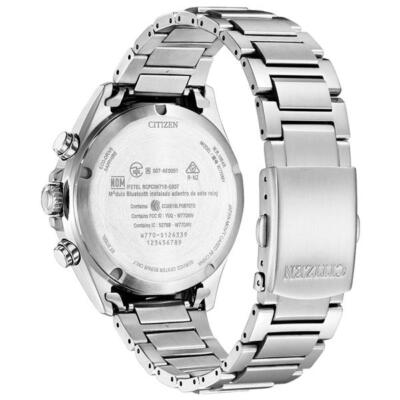 Pre-owned Citizen Bz1050-56w Green Dial Men Watch Chrono Smart Bluetooth Eco-drive Solar