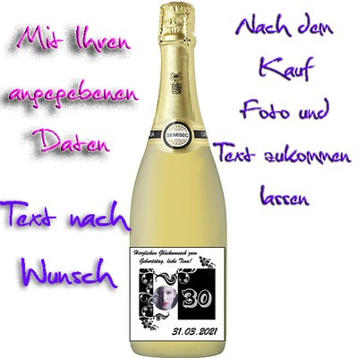 Glänzendes Flaschenetikett zum Geburtstag,*Fotopapierqualität*