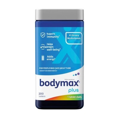 Bodymax Plus 200 Tablets Multi Vitamins & Minerals Complex plus Ginseng Lecithin