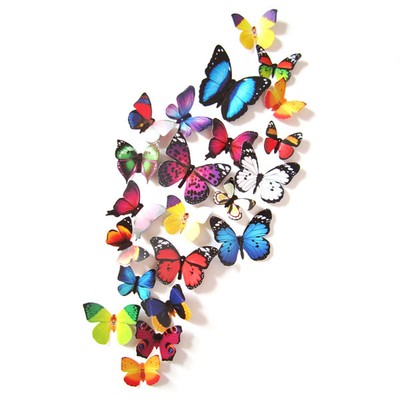 24x 3d Butterfly Design Decal Art Wall Stickers Room Decorations