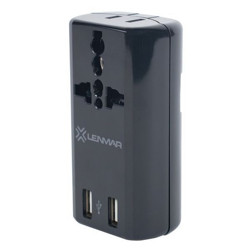 Ультракомпактный универсальный дорожный адаптер Lenmar AC150USBK с USB-портом (черный)