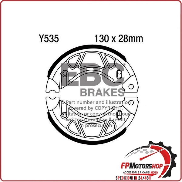 GANASCE FRENO PER MOTO YAMAHA YBR 125/250 EBC Y535 125/150 07>