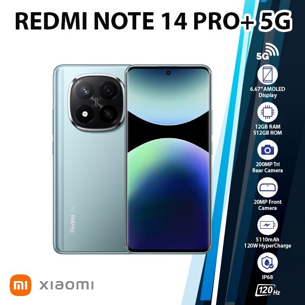 Redmi Note 14 Pro+ Plus 5G Android Cell Phone (Blue/12GB+