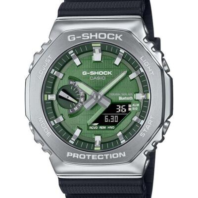 Pre-owned Casio G-shock Gbm-2100a-1a3jf Metal Case Bluetooth Analog Digital Men Watch