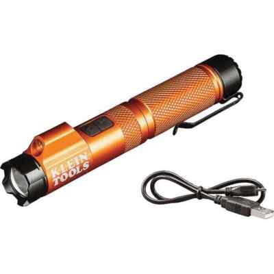 Klein Tools 56040 Rechargeable LED Focus Flashlight with Laser - Aluminum Body