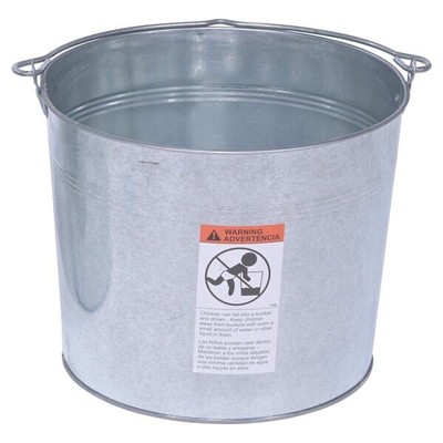 Zoro Select Bkt-Gal-500 5 Gal Round Tapered Bucket, Silver, Steel
