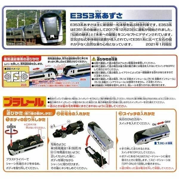 Takara Tomy Plarail Toy Train S-23 Series E353 Azusa